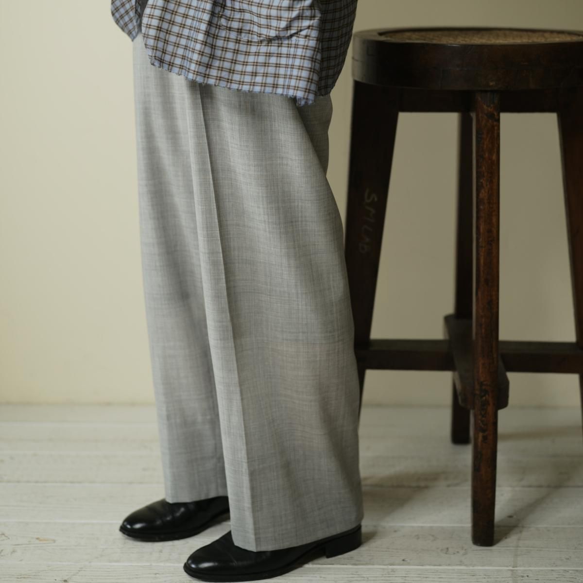 MAATEE&SONS H WOOL 無双TROUSER LTGRAY MAATEE&SONS H WOOL 無双TROUSER LTGRAY