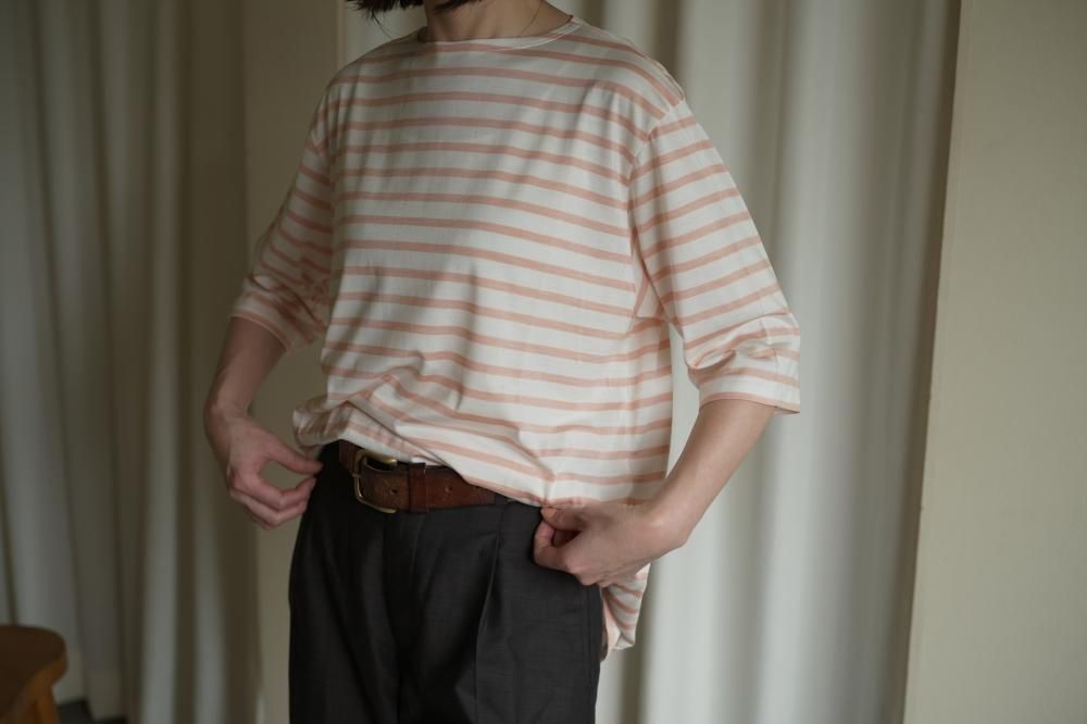MAATEE&SONS SILK BOAT SHORT SLEEVE(WHITEPINK)