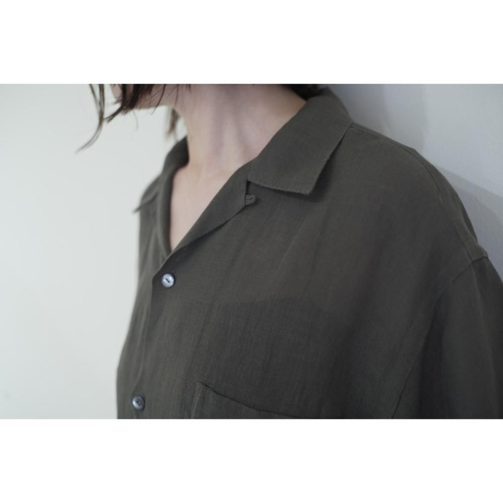 MAATEE&SONS S/S OPEN COLLAR SHIRTS ドS LINEN