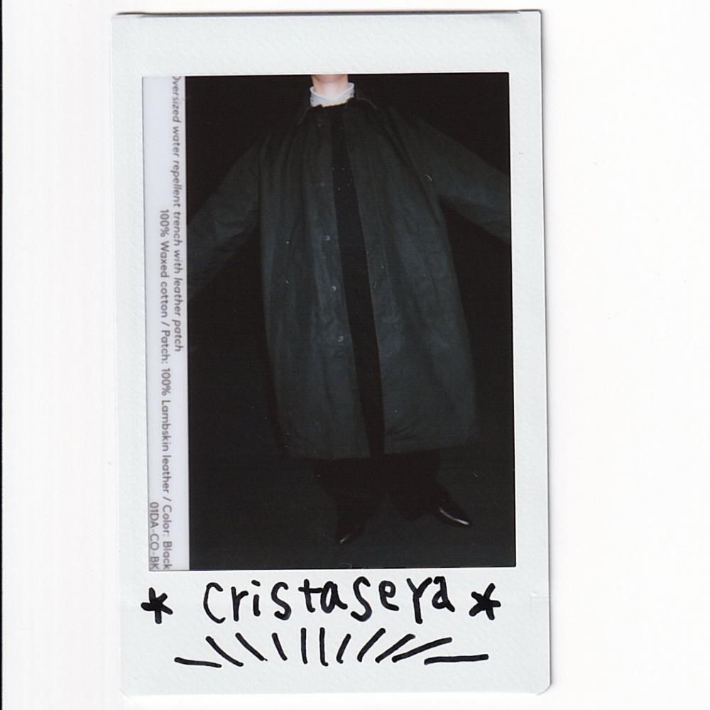 cristaseya OVERSIZED WATER REPELLENT TRENCH WITH LEATHER PATCH 