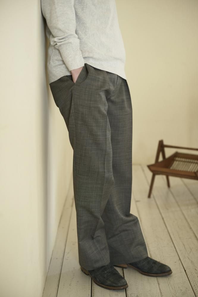 25SS MAATEE&SONS FOREVER SLACKS (WOOL MAHIR SHAMBRAY