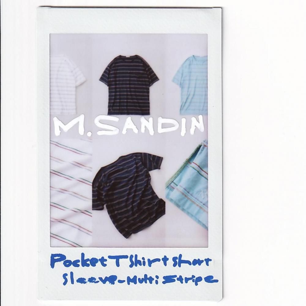 NICENESS M.SANDIN Pocket T Shirt Short Sleeve  Multi Stripe 