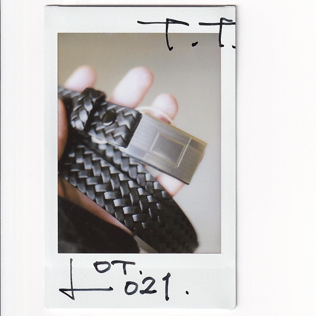 T.T LOT.021 BASKETWEAVE PATTERN BELT BLACK