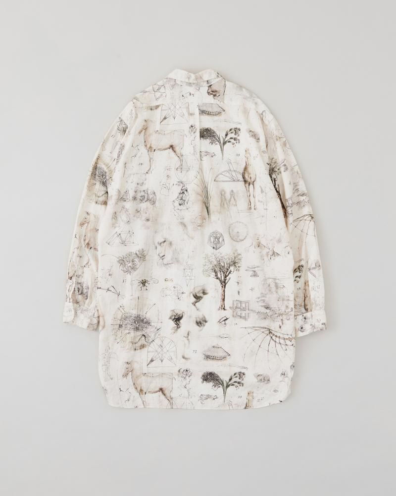 NICENESS 25AW V.IOMMI Printed Detachable Collar Long Shirt