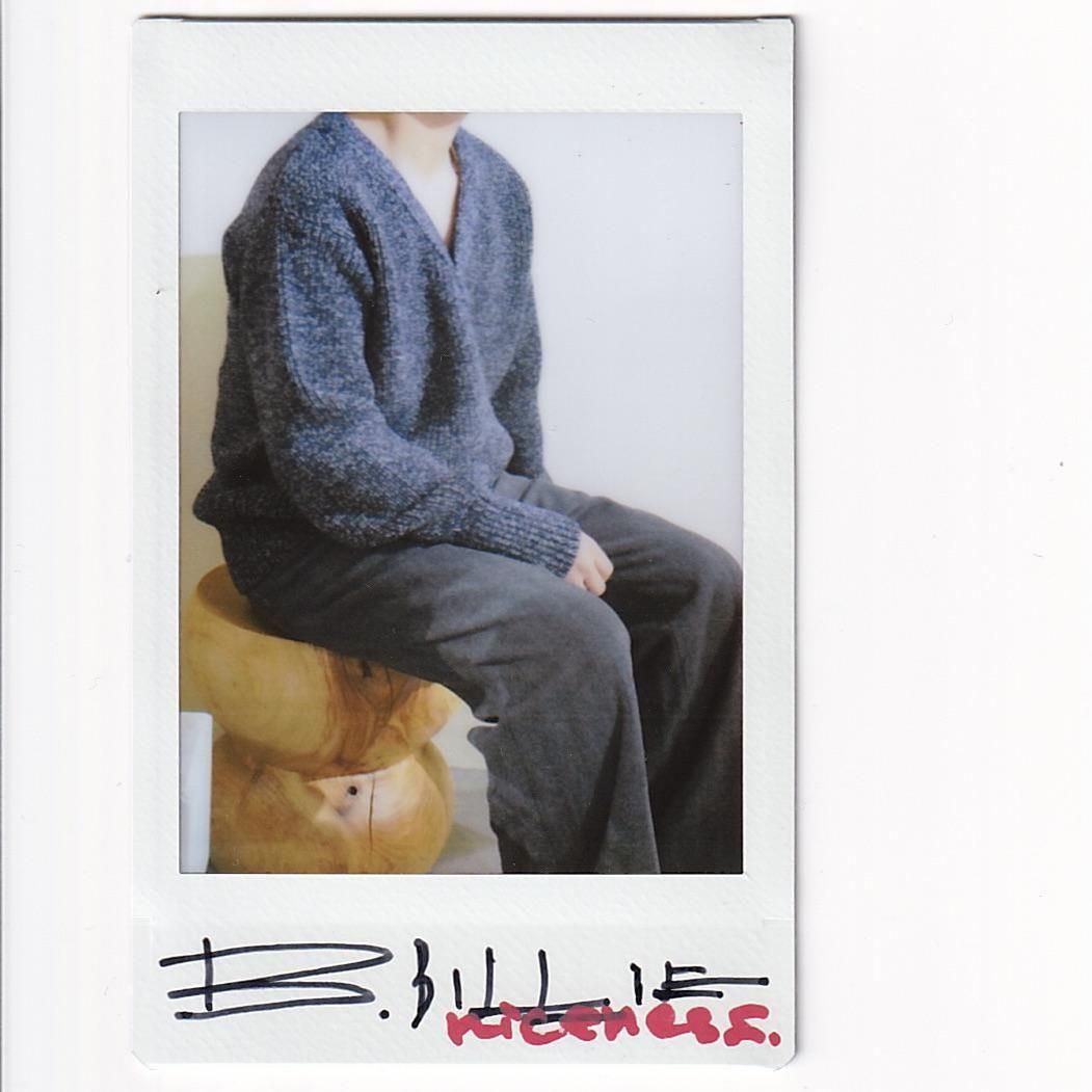 B.BILLIE Wool Chambray Mechanical Beach Sweater NAVY