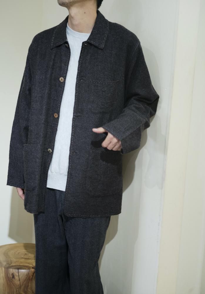 MAATEE&SONS25AW GUPTA WOOL W FACE COVERALL CHACOAL