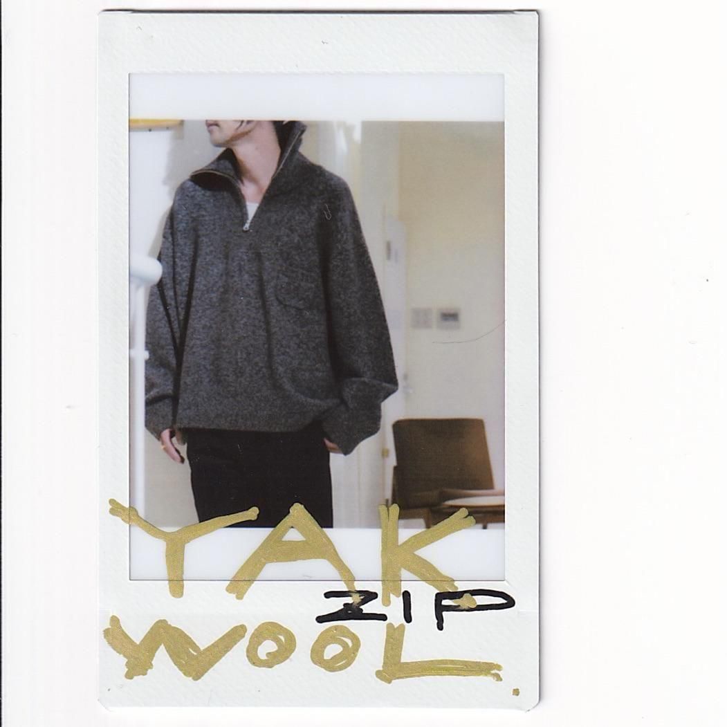 SEEALL YAK WOOL MELANGE ZIP PULL SWEATER