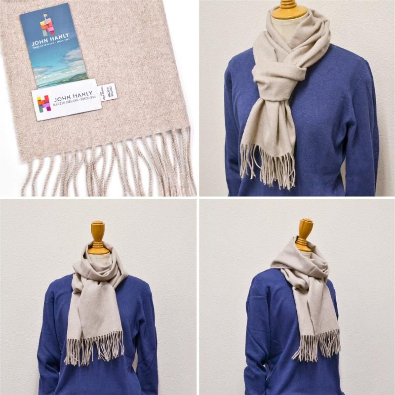 JOHN HANLY 30*180マフラーcol.Stone