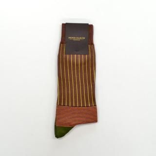 Oxford Stripe Mens Socks - Brown