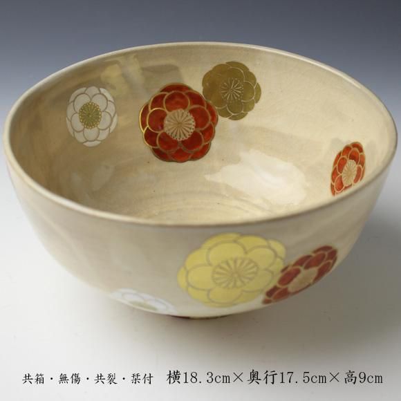 眞清水蔵六（四代）　色絵梅文菓子鉢　※真清水蔵六