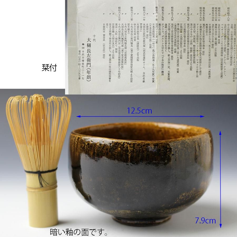 大樋長左衛門　飴釉茶碗　骨董　合箱　大樋焼　茶道具