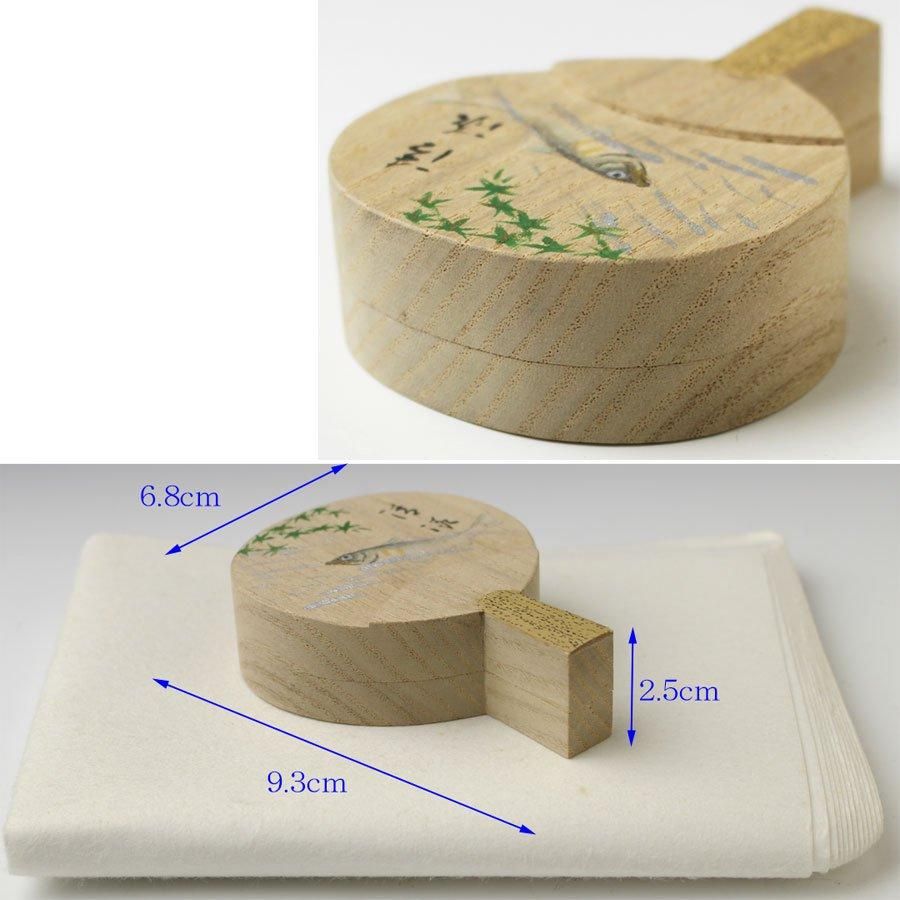 【茶道具】祇園造　鮎蒔絵香合　（共箱）○ 茶道具】祇園造鮎蒔絵香合（共箱）○
