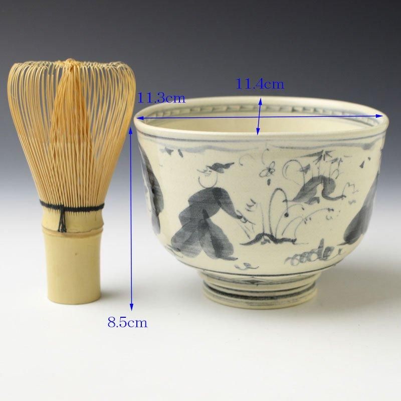 安南手人物図茶碗 寒川義崇 作 ※高槻古曽部焼 安南手人物図茶碗 寒川義崇 作 ※高槻古曽部焼