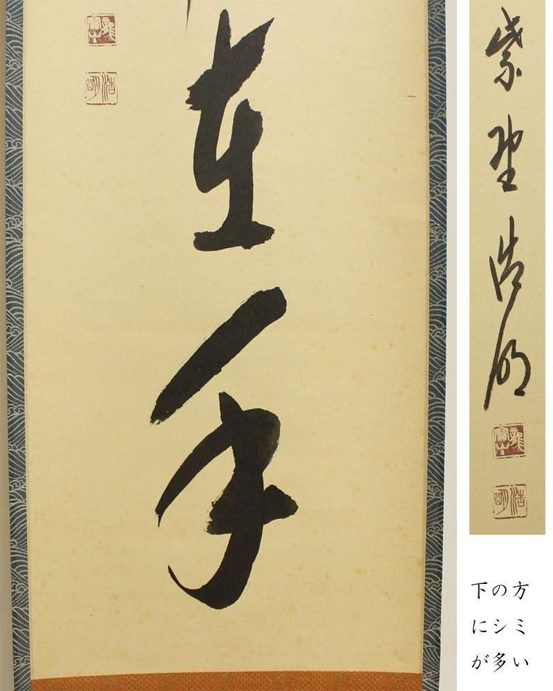 掛軸　水月庵　吉水宗白筆　一行書　「松聲無古今」　共箱　C　7671A 掛軸 水月庵 吉水宗白筆 一行書 「松聲無古今」 共箱