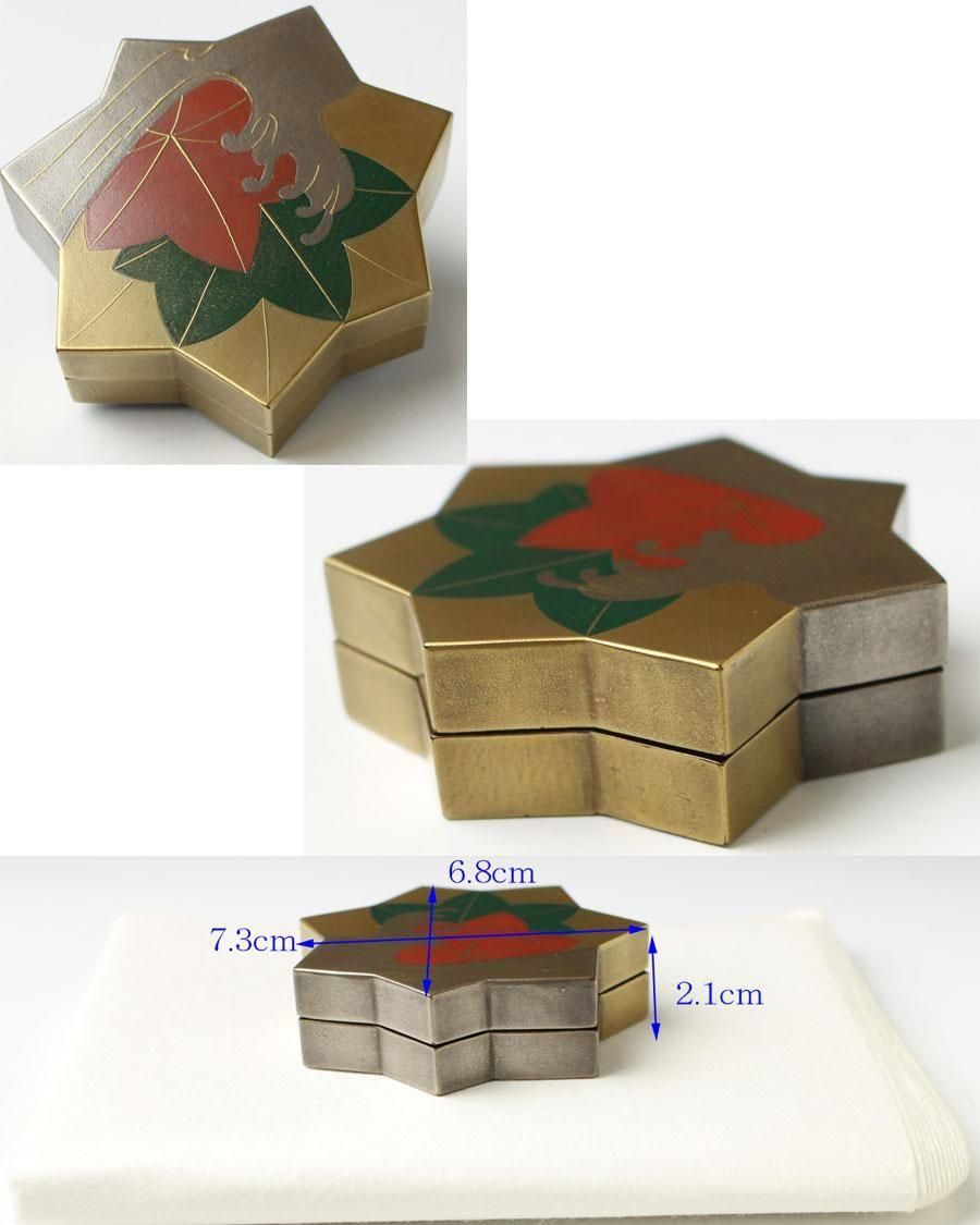 a780 【新品・未使用】香合 舩橋 楓蒔絵 坂田峰俊 木箱入 茶道具　真塗 a780 【新品・未使用】香合 舩橋 楓蒔絵 坂田峰俊 木箱入 茶道具