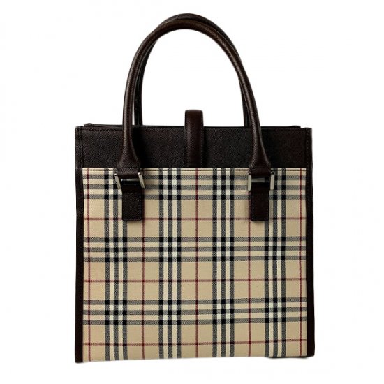 BURBERRY バーバリー バーバリー チェック柄 キャンバス/レザー