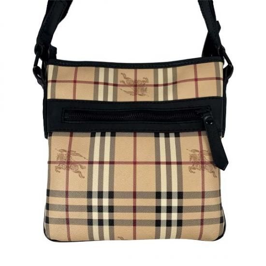 BURBERRY バーバリー チェック柄 PVC/レザー ショルダーバッグ - CARA ...