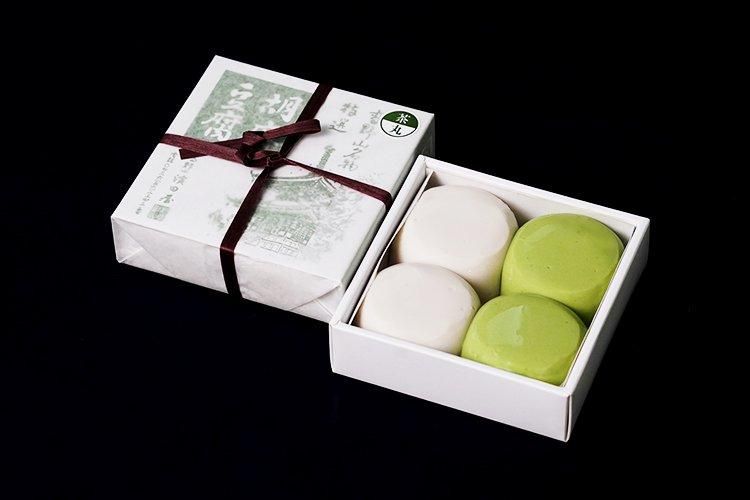 REALHEAD リアルヘッド 豆カオ九 抹茶色成形 丸型と抹茶胡麻豆腐の詰合せ 4ケ入｜高野山 胡麻豆腐 濱田屋 オンラン