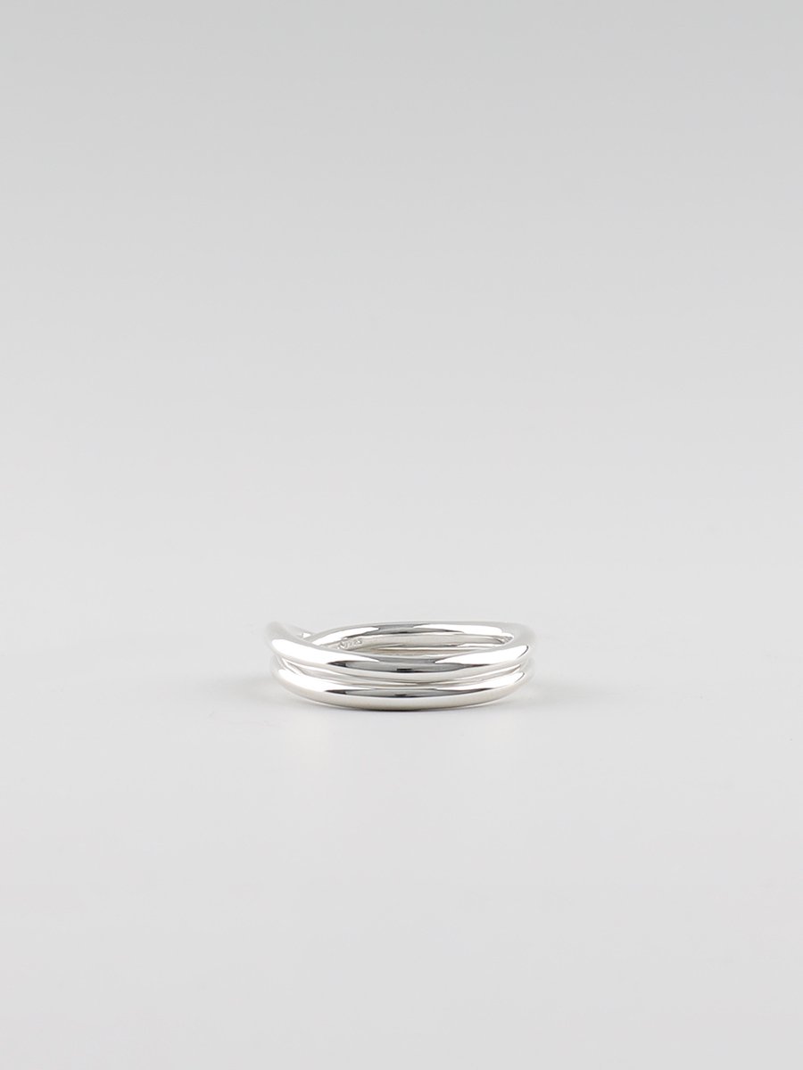 UNKNOWN. U582  “ 2WAVE PINKY ” RING / SILVER