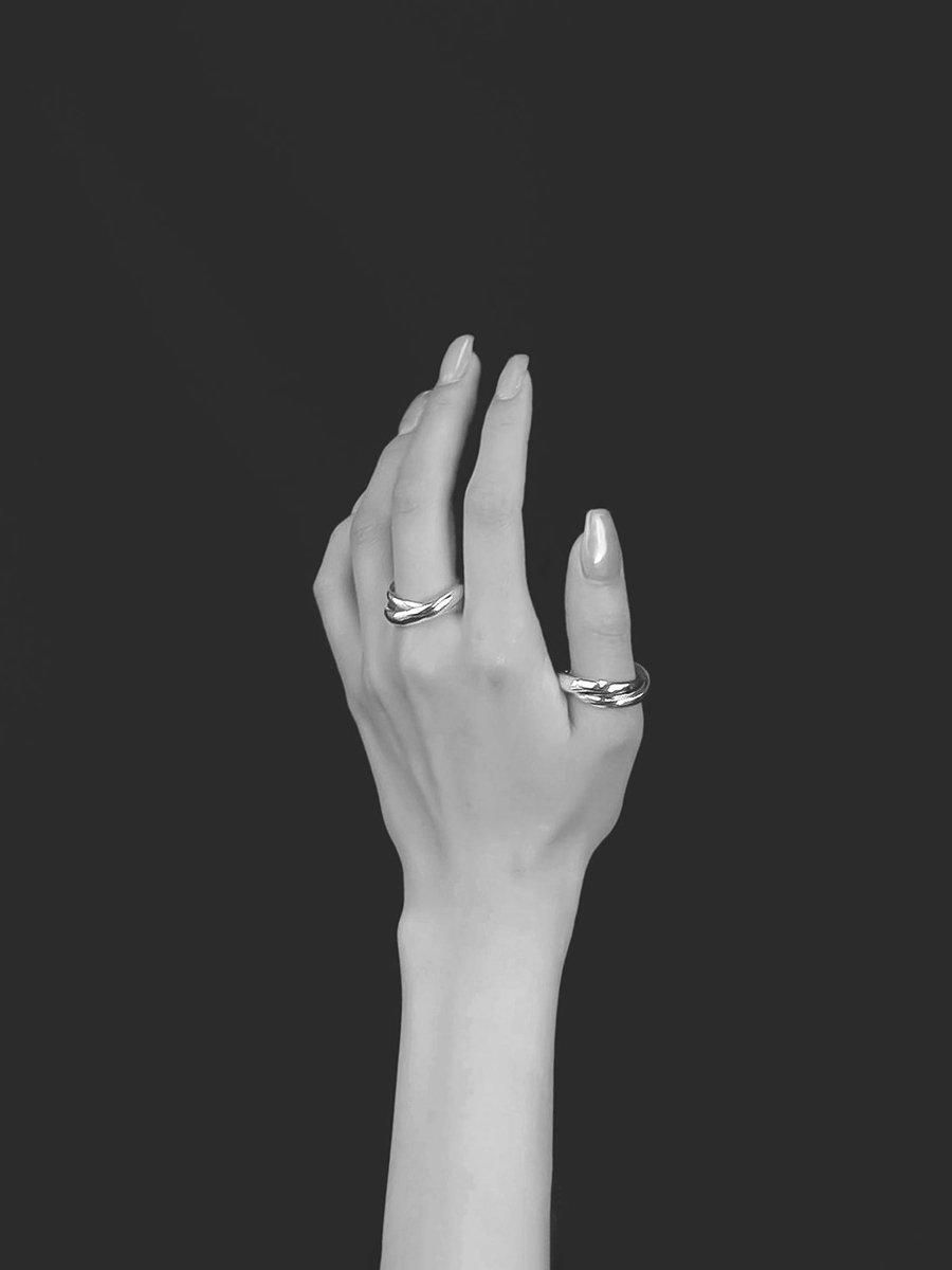 UNKNOWN. U598 “TWO SEMICIRCLE 1” RING / SILVER - 神戸
