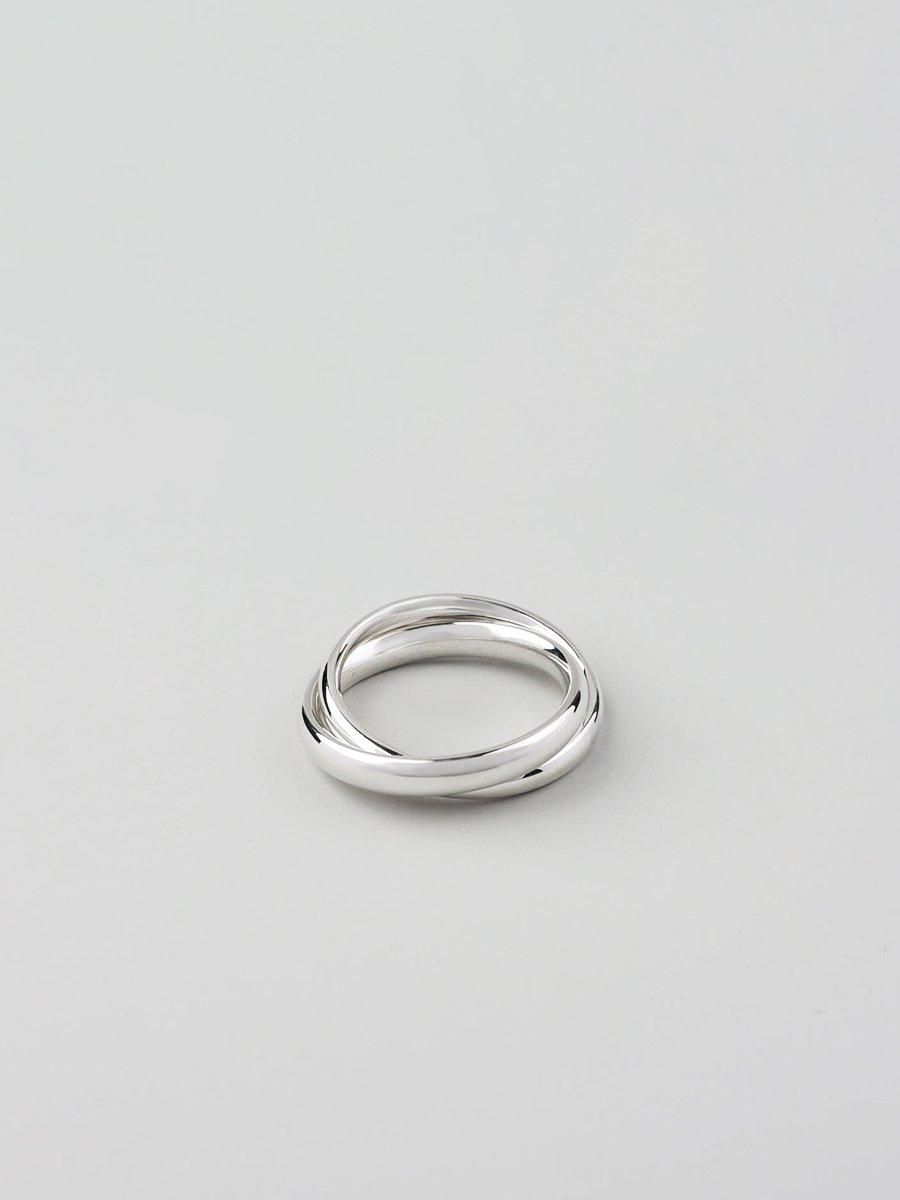 UNKNOWN. U598  TWO SEMICIRCLE 1 RING / SILVER
