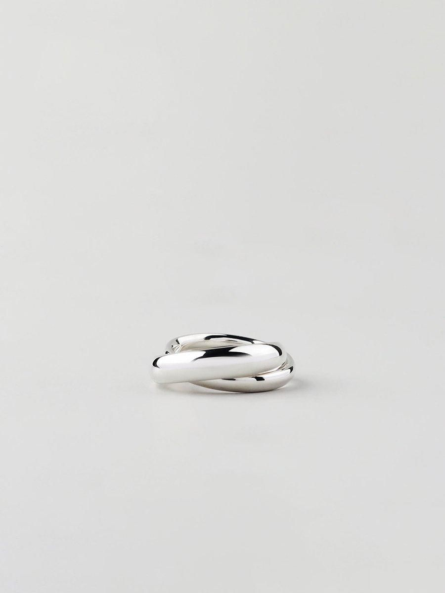 UNKNOWN. U599 “TWO SEMICIRCLE 2” RING / SILVER - 神戸