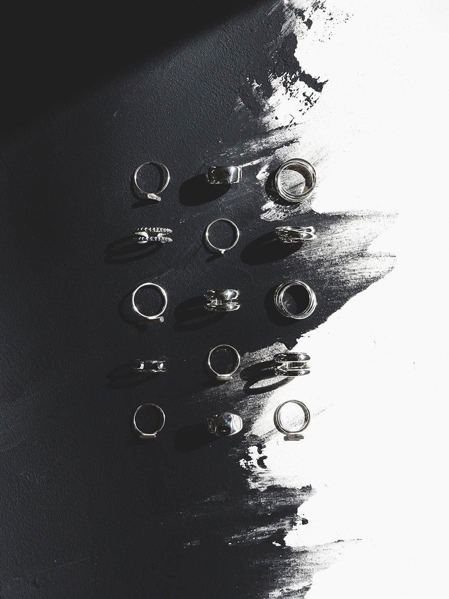 UNKNOWN. U599 “TWO SEMICIRCLE 2” RING / SILVER - 神戸 GOODDAYS