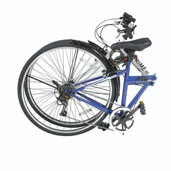 700C型6段変速付折り畳みクロスバイク 折り畳み自転車 ワイヤー錠・LED 