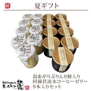 湯あがりぷりん9個入り 阿蘇伏流水コーヒーゼリー9本入りセット