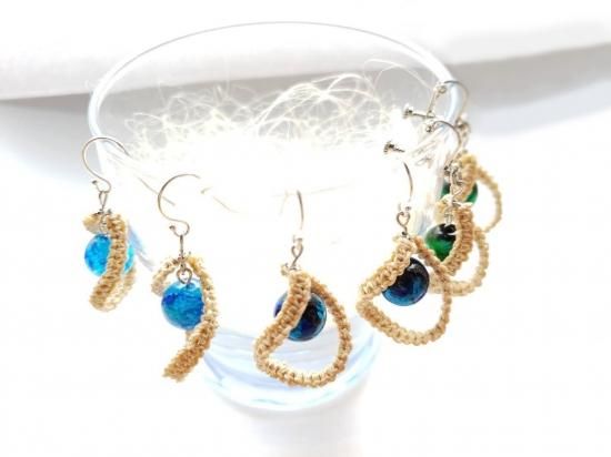 美ぎ苧麻-kagi bū- シルバーイヤリング[#1](Silver925) Mグリーン - RML