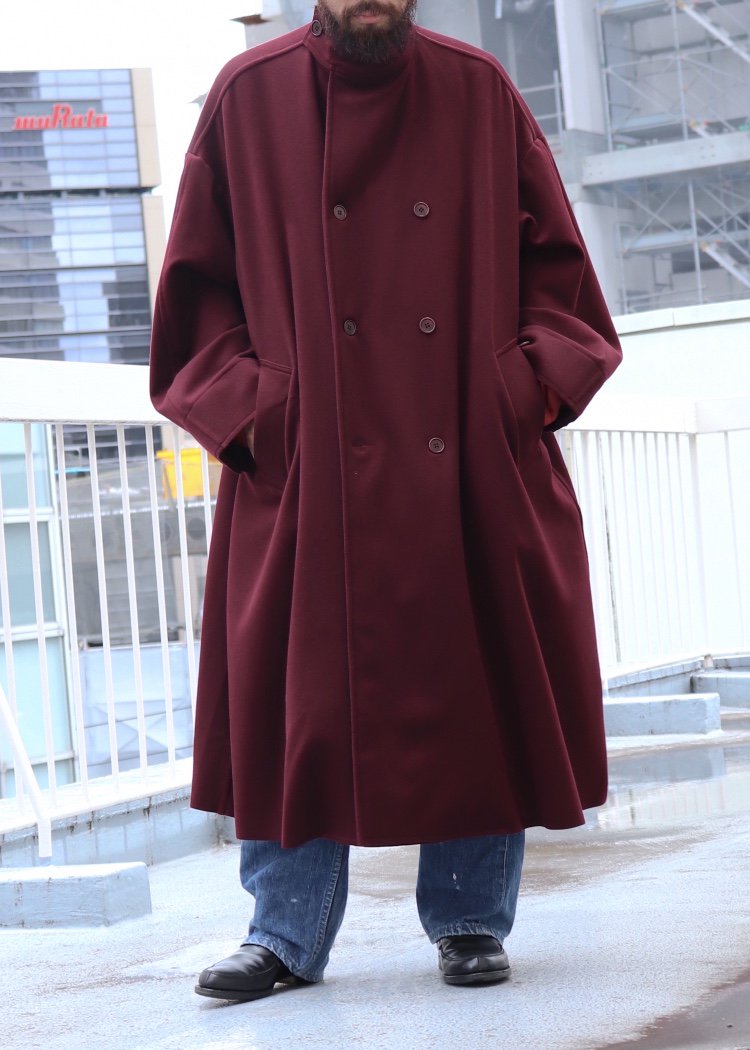 GABRIELA COLL GARMENTS【 NO.65 OVERSIZED DOUBLE BREASTED COAT / BURGUNDY 】