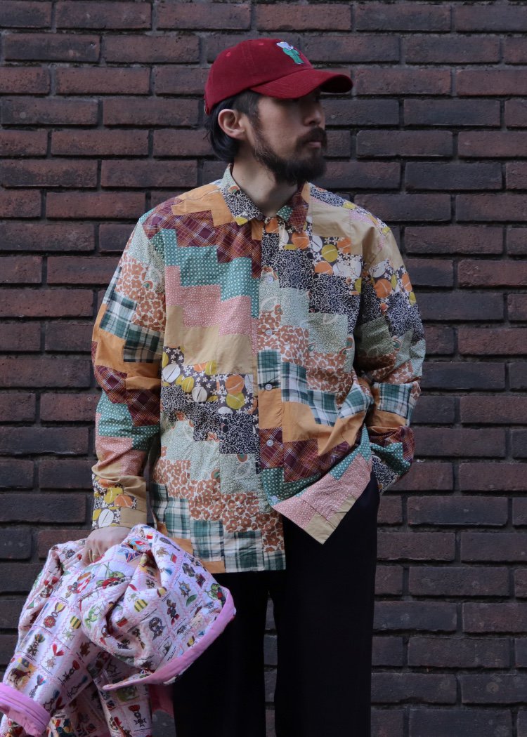 BODEDIAGONAL SQUARE PATCHWORK SHIRT