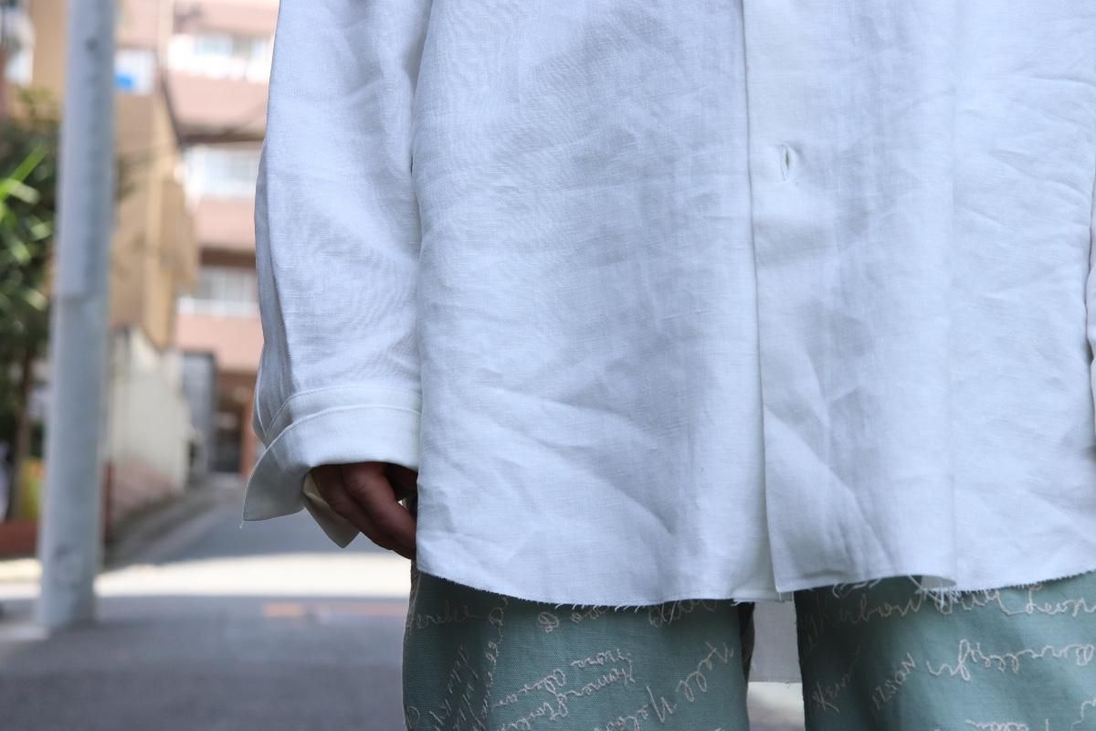 GABRIELA COLL GARMENTS :SOLBIATI リネン Gabriela Coll Garments No. 197 Linen Shirt Grey Melange