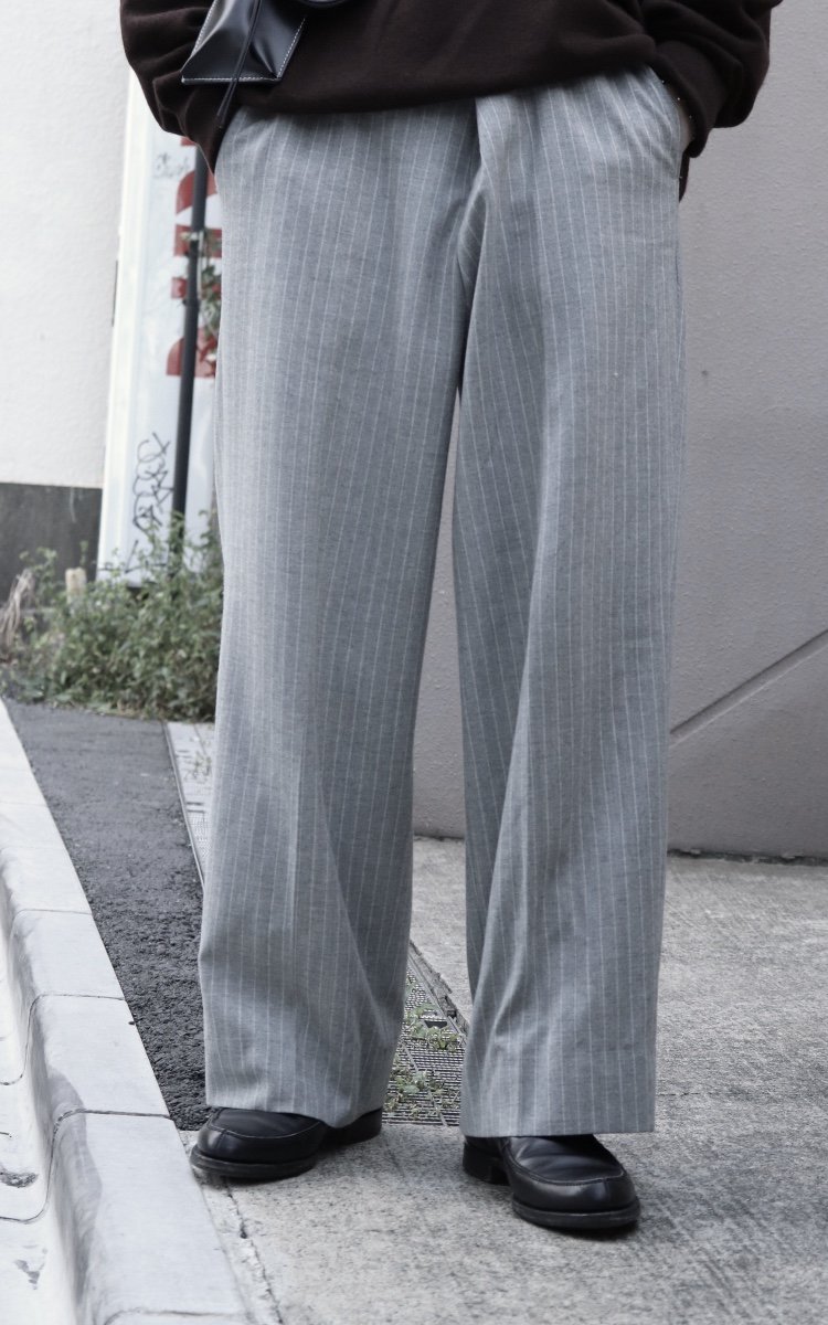 jonnlynx stripe wide pants / Gray 