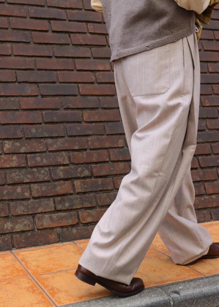 Lea Boberg 【D.D.P.TROUSERS / BEIGE/WHITE STRIPE】 - faye project
