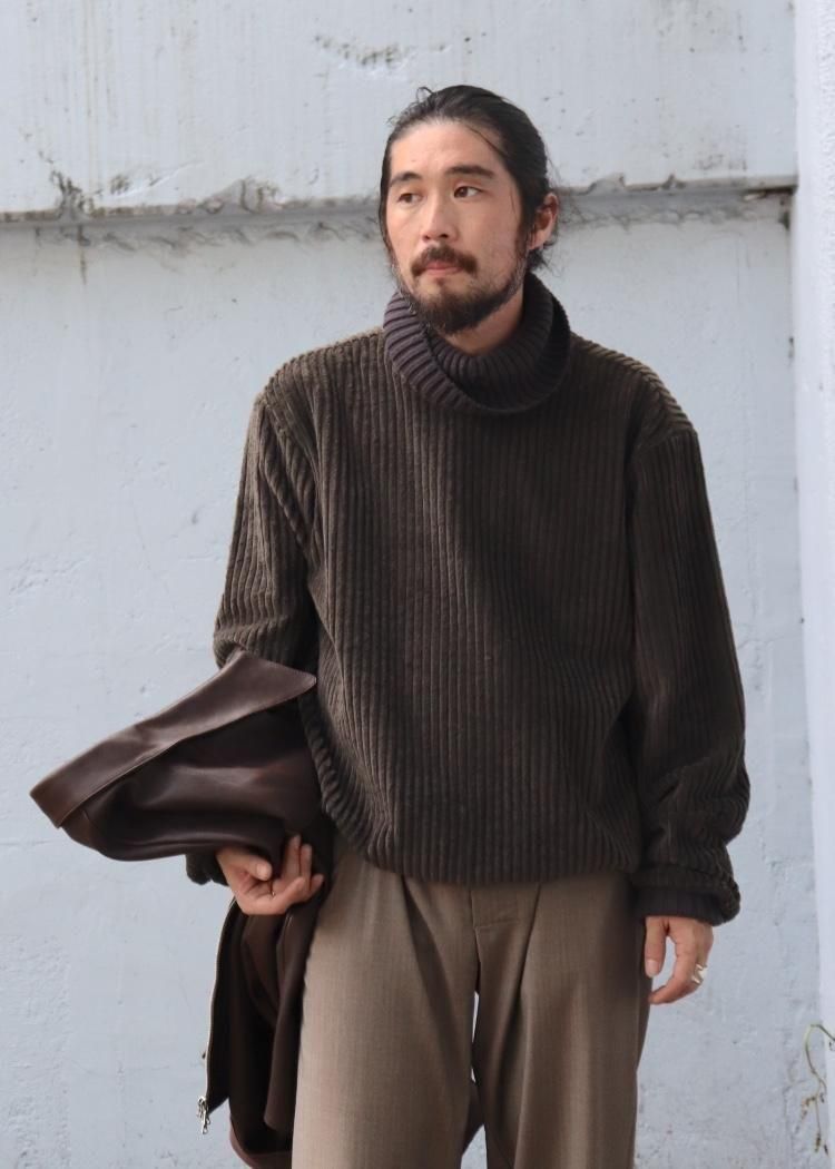 GABRIELA COLL GARMENTS【NO.325 CORDUROY RIB PULLOVER / Brown