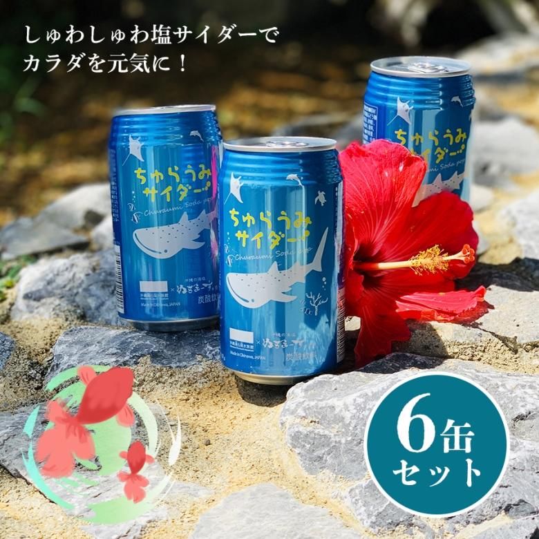 ちゅらうみ サイダー 6缶セット 夏 しゅわしゅわ 塩 炭酸飲料 | 沖縄 美ら海 水族館・首里城 公園 公式オンライン