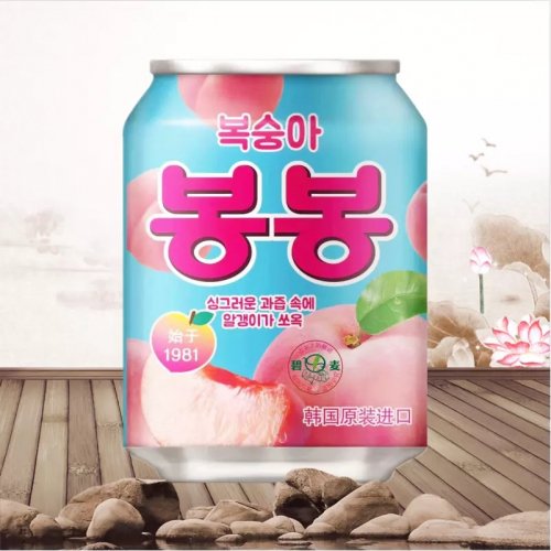 韓国ジュース おろし桃ジュース 缶 238ml 新都アジア物産