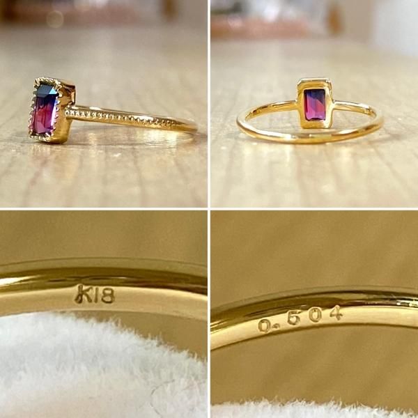 極美ルース☆バイカラーサファイア 職人手作り ミルデザインリング