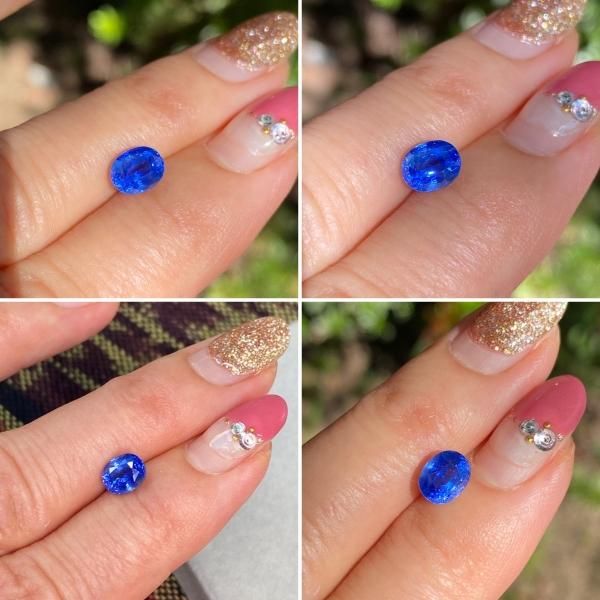 ♯iqk22EZはなかっぱ花根付5レア入フルコンプ8種 非加熱☆コーンフラワーブルーサファイア オーバル 1.49ct