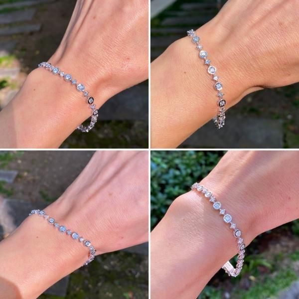 豪華 K18WG☆デビアス(DE BEERS) LINE ダイヤモンドブレスレット 豪華 K18WG☆デビアス(DE BEERS) LINE ダイヤモンドブレスレット