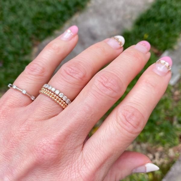 国産品 新デザイン☆poco2-Ring（ポコポコリング） K18ピンクゴールド アクセサリー