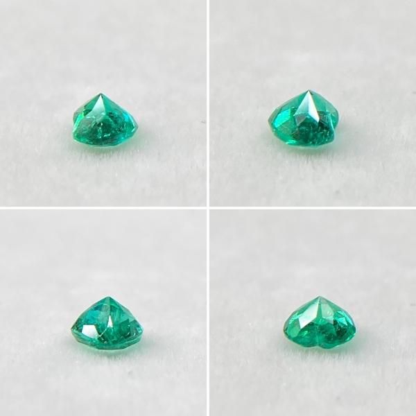 ハイクオリティ☆天然エメラルド　ハートシェイプ　 0.229ct　（コロンビア産）, - Vintage Love