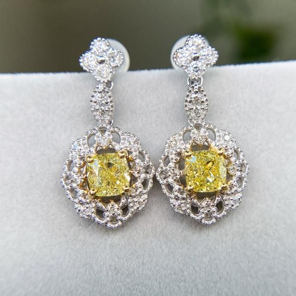 ☆SALE☆ 大粒レア☆ファンシーイエローダイヤモンド 豪華ピアス ☆SALE☆ 大粒レア☆ファンシーイエローダイヤモンド 豪華ピアス