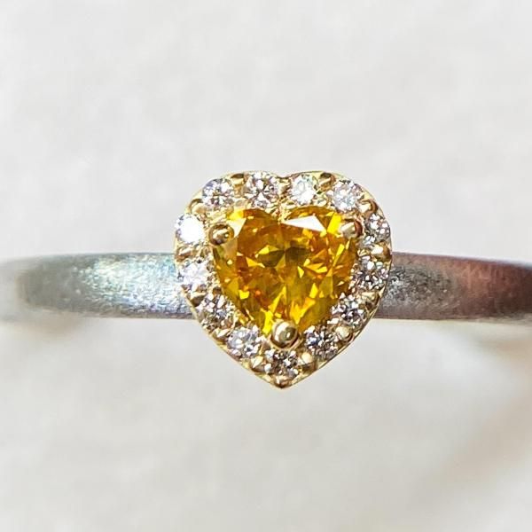 ☆SALE☆希少ハート FANCY VIVID ORANGE YELLOW (ファンシー