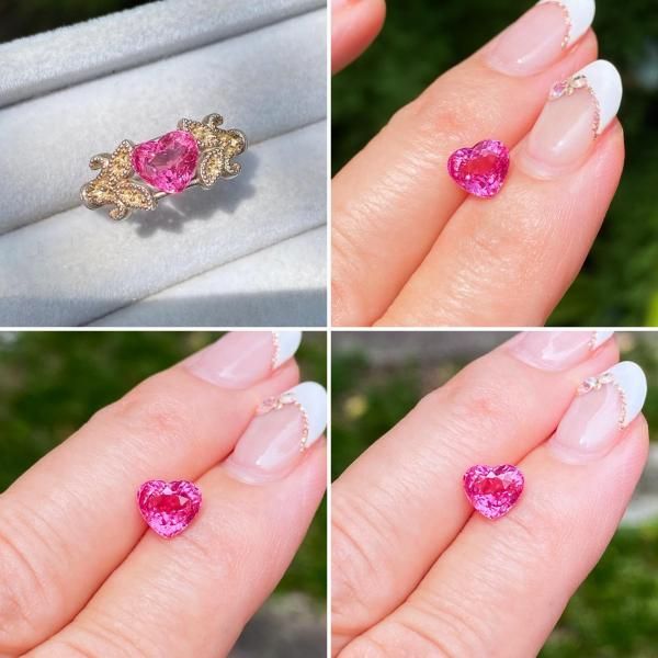 極美レア☆ホットネオンピンクスピネル大粒ハート1.39ctアヤナスピネル