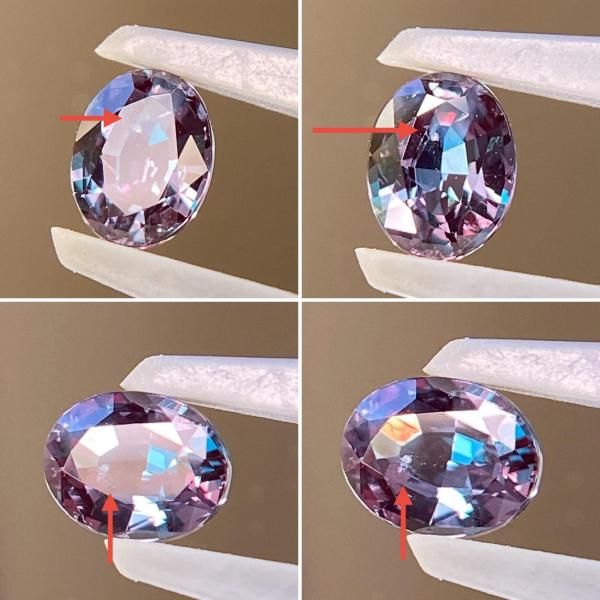 大粒極美☆天然アレキサンドライト オーバル 0.554ct 青地～赤紫 激変