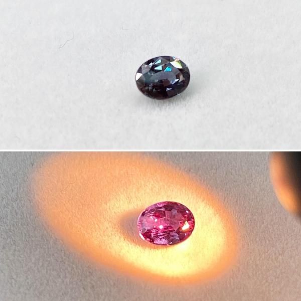 大粒極美☆天然アレキサンドライト オーバル　0.554ct　青地～赤紫 激変系 大粒極美☆天然アレキサンドライト オーバル 0.554ct 青地～赤紫 激変