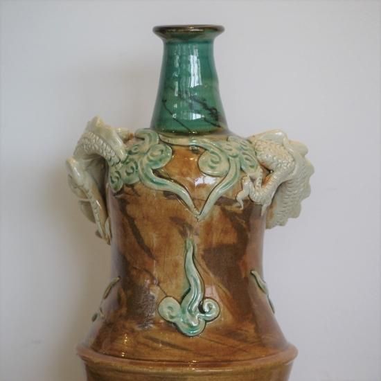 限定一点限り】渡名喜瓶（となきびん）龍巻き【工房るい 小橋川 勇】