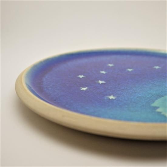 やちむん 青の煌き6寸皿【きら星工房 秋元ナナ】 - おきなわ やちむん 青の煌き6寸皿【きら星工房 秋元ナナ】 - おきなわ